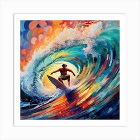 Surfer On The Wave Art Print