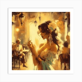 Woman In A Bar Art Print