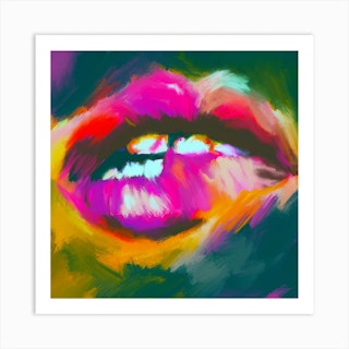 Lips Square Art Print
