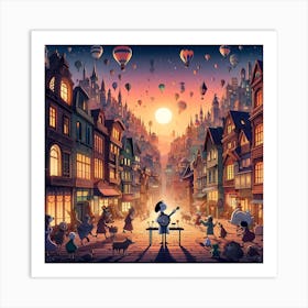 Night In The City Art Print