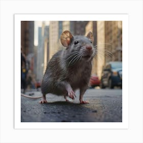 Big NYC Rat Art Print