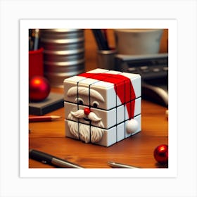 Santa Claus Cube Art Print