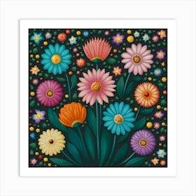 Colorful Flowers 3 Art Print