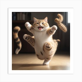 Cat Jumping Art Print