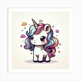 Kawaii Unicorn 11 Art Print