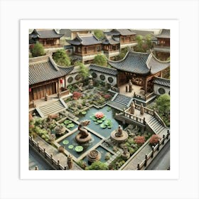 A Detailed View Of The Design Of A Harmony Courtya Art Print