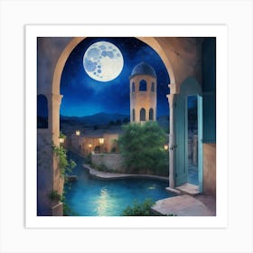 Moonlight On morocco Art Print