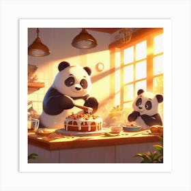 Panda Bears Art Print