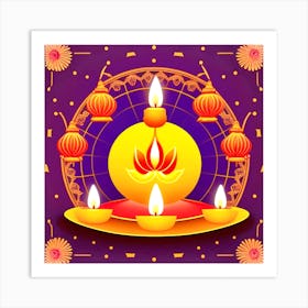 Diwali Greeting Card 3 Art Print
