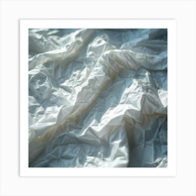 Abstract Texture Crinkled Patterned Paper Zigzag Folds Interwoven Creases Casting Subtle Shadows (3) Art Print