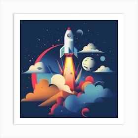 Space Rocket 1 Art Print