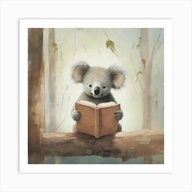 Koala Reading A Book Art Print