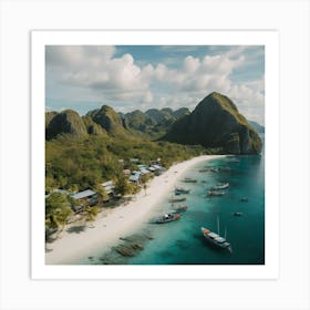 Drone shot El Nido Palawan, PH 1 Art Print