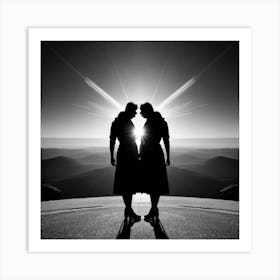 Two Women Standing In The Sun Art Print