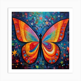 Butterfly With Stars Art Print