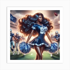 Cowboy Cheerleader2 Art Print