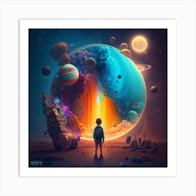 Boy In Space Art Print