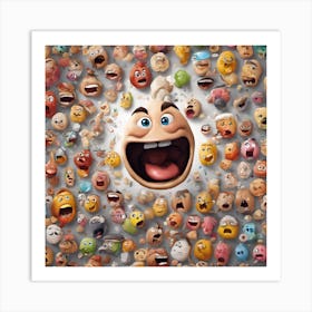 Emoji laugh Art Print