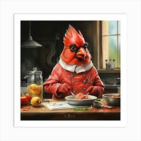 Cardinal Chef Art Print