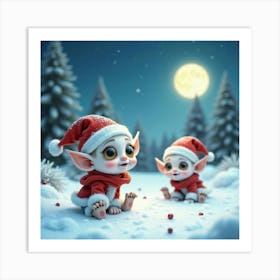 Christmas Elves 3 Art Print