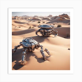 Robots In The Desert Art Print