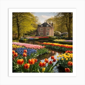 Tulips In The Garden 13 Art Print