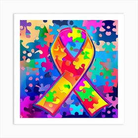 Autism Awareness Ribbon Art Print