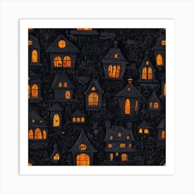 Halloween Houses Art Print