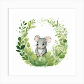 Mouse In A Wreath Art Print