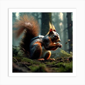 Squirrel In The Forest 170 Art Print