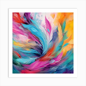 Abstract Of Colorful Feathers Art Print