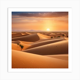 Sunset In The Desert 5 Art Print