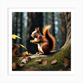 Squirrel In The Woods 9 Art Print