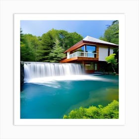 Waterfall House Art Print