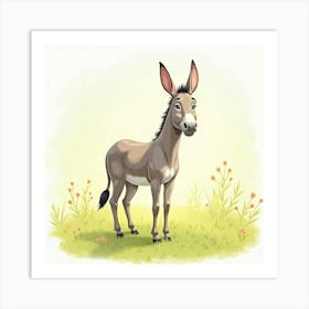 Donkey In The Field 1 Art Print