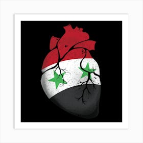 Syria Heart Flag Art Print