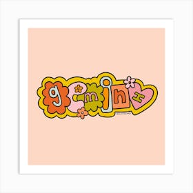 Gemini Doodle Letters Art Print