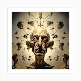 Man With Many Heads Art Print