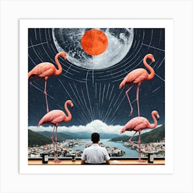 Flamingos 25 Art Print