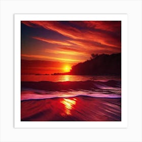 Sunset On The Beach 507 Art Print