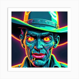 Zombie In Cowboy Hat Art Print