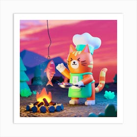 A 3d Render Of An Orange Cat Cooking A F Q Sdo0atqrycisik9er Xg Wcsbx6ysrp6u1j2 Ionshg Art Print