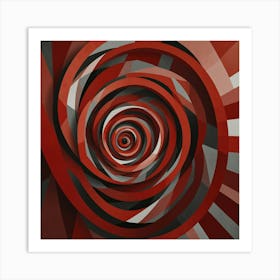 Abstract Red Spiral 4 Art Print