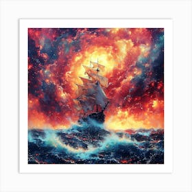 Ship In The Storm 1 Art Print