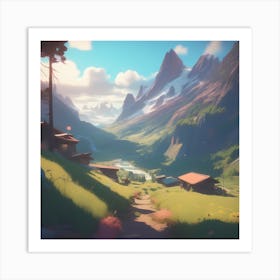 Village In The Mountains 18 Art Print