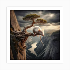 Mouse On A Tree Art Print