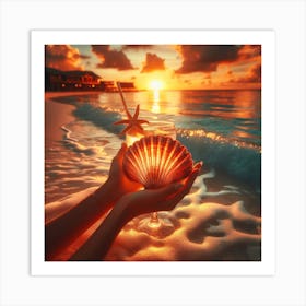 Seashells On The Beach Art Print