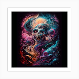 Psychedelic Skull Art Print