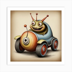 Frog In A Car Art Print