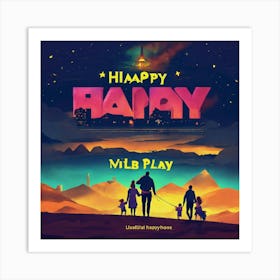 Happy Family father day  Art Print